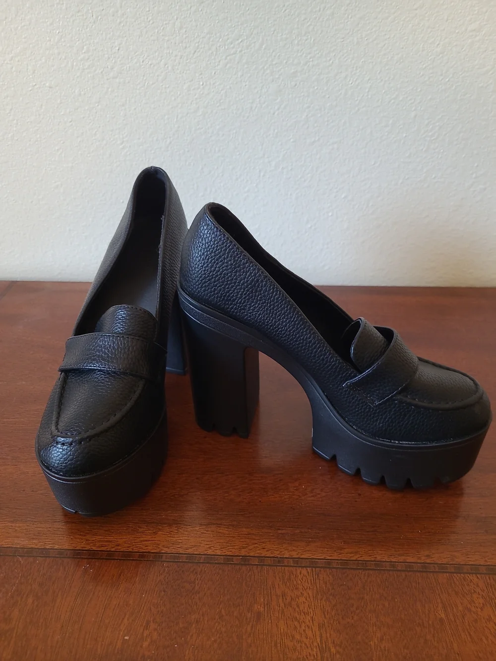 Chunky Goth Paltform Loafers Block Heel